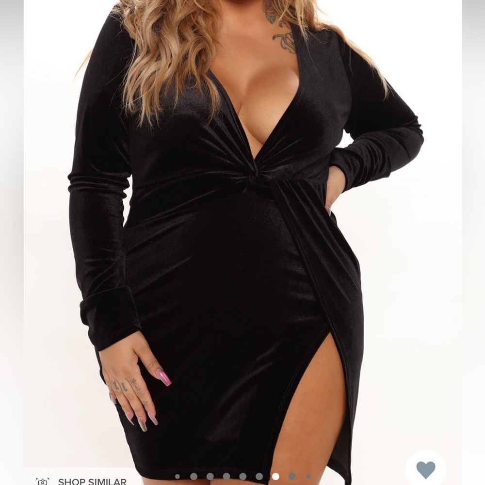 Fashion Nova Velvet black dress